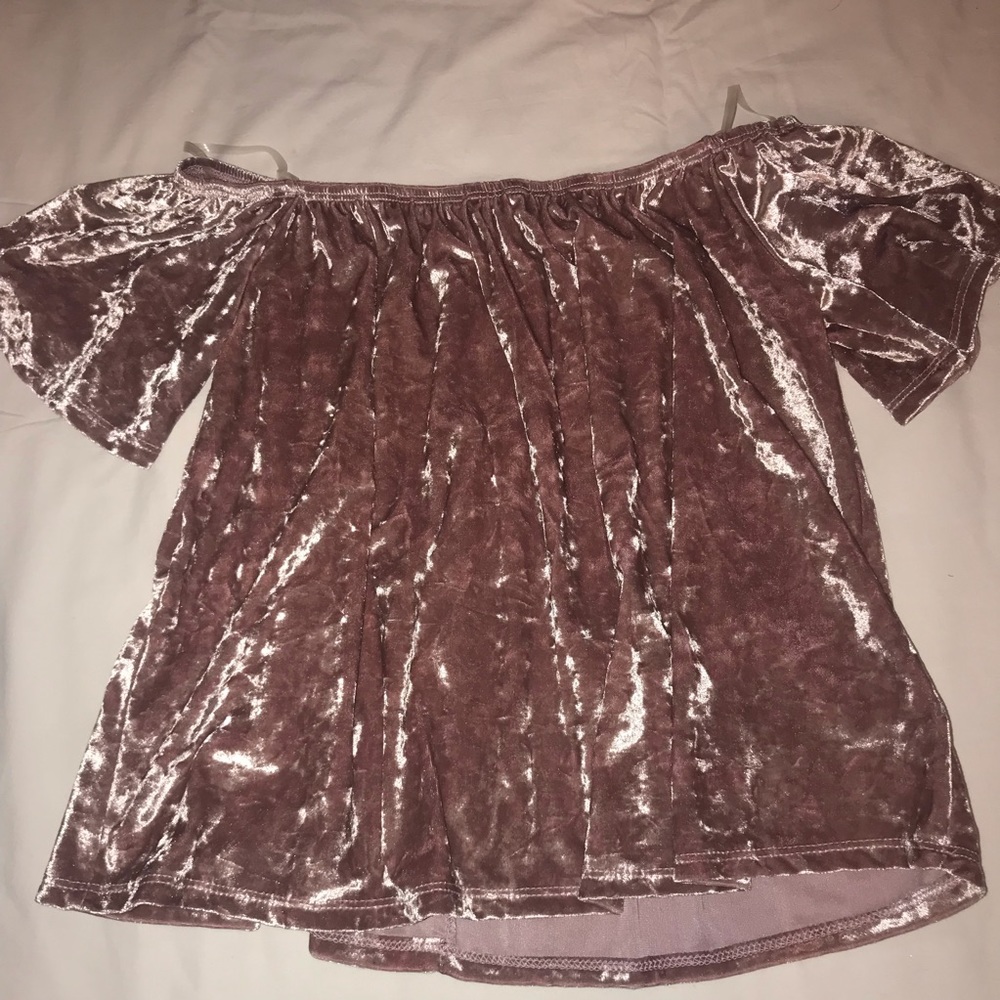 Velvet off the shoulder shirt
